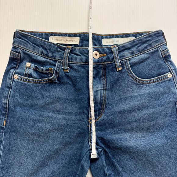 Anthropologie Pilcro Flare Jeans Women’s 26 Floral Embroidered Naturecore Boho - Picture 8 of 16